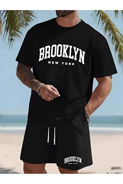 CLASSY.MODA Men's Printed T-Shirt Shorts Set Summer Comfortable Fit Oversized...