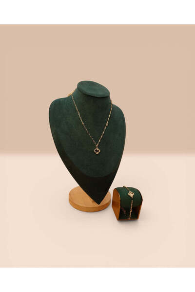 LYNORO Set Van Luxy Gold Damă Placat cu Aur 18K Colier+Brățară