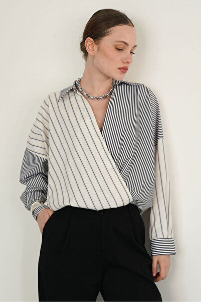 Lady Pixie Yakadan Skirt Ucuna Cross-Placed Shirt