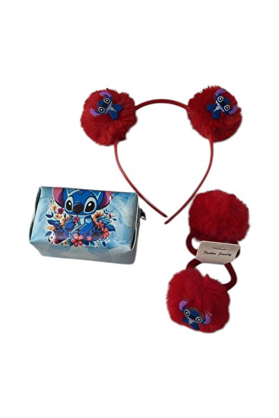 Store مجموعة تاج ومشبك ومجوهرات على شكل ستيتش، محفظة قطعة