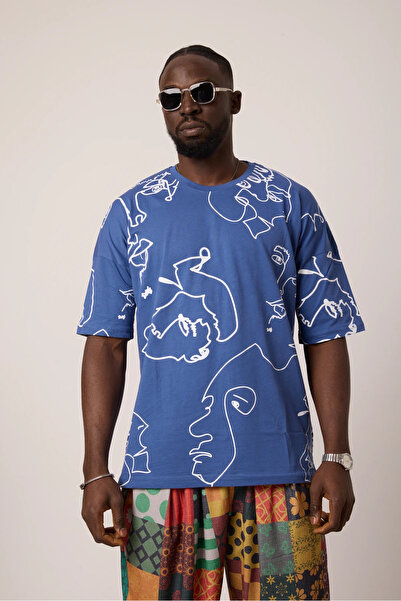 SUPERBLUE Men's Printed Face T-Shirt