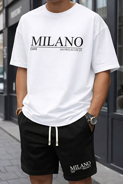 CLASSY.MODA Men's Printed T-Shirt Shorts Set Summer Comfortable Fit Oversized...