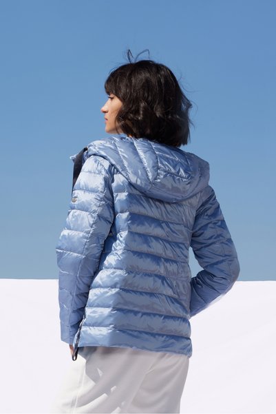 Madzerini Geacă damă NOVA dusty blue, albastru deschis, matlasată, ușoară, stil modern, sezon primăvară-toamnă