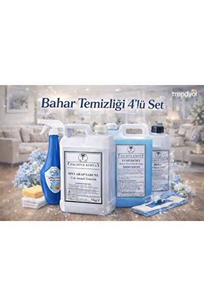 Palmiye kimya BAHAR TEMİZLİĞİ SETİ - 4'LÜ EKONOMİK PAKET - YUMUŞATICI - S ARA...