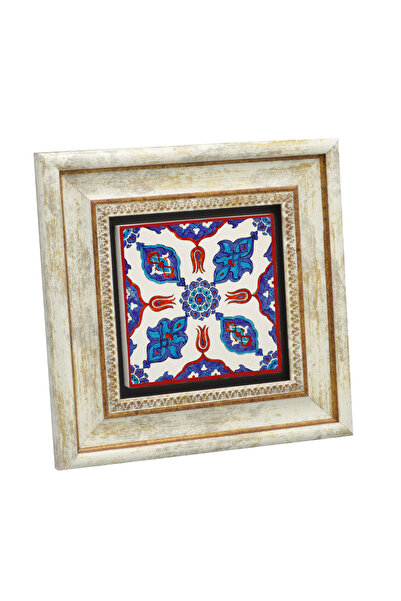 Sadrazam Ottoman Iznik Tile Pattern (Rüstem Pasha Mosque) B Printed Natural S...