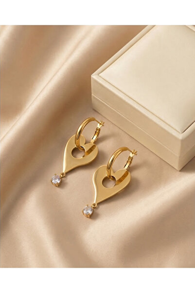 HOSBUTIK Steel Tarnish-Resistant Heart Earrings
