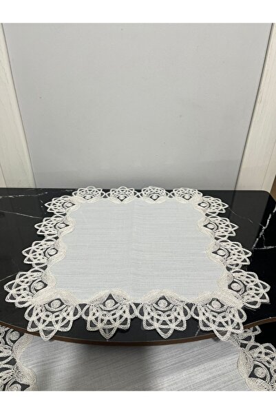 BRL ÇEYİZ HOME French Lace Laced Luxury Zigon Coffee Table Cover Single