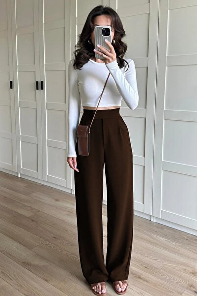 BARLİZ Women's Palazzo Fabric Trousers