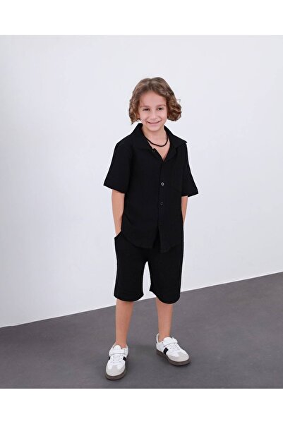 Arya Nisa Kids Αγόρια Σετ από ύφασμα μουσελίνας 100% Βαμβάκι Summer 2-Piece S...