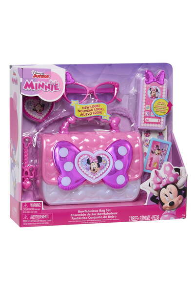 Disney Junior Minnie Mouse Bowfabulous Bag Set, 7-piece, Pretend Play, Kids T...