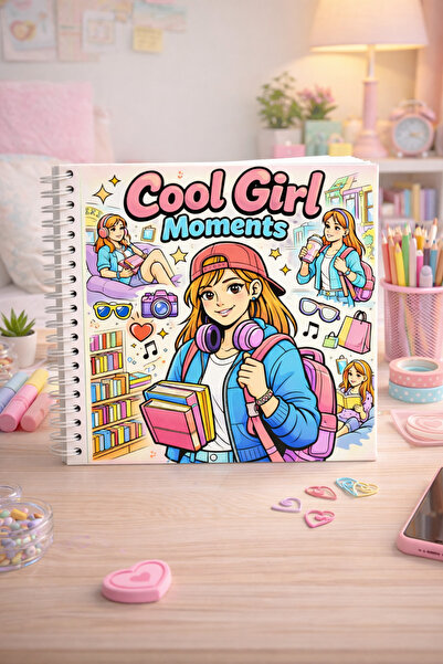 Z&R CRAFT كتاب تلوين Cool Girl Moments – كتاب تلوين مقاس 21x21 سم |   كتاب تل...