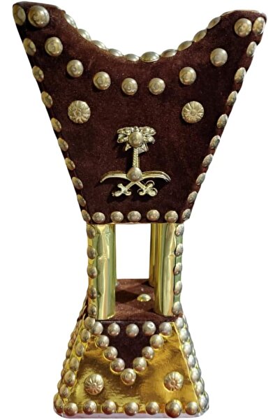 FWM Wooden Velvet Covered Incense Burner for Oud and Bakhoor, 22 cm Height, 1...