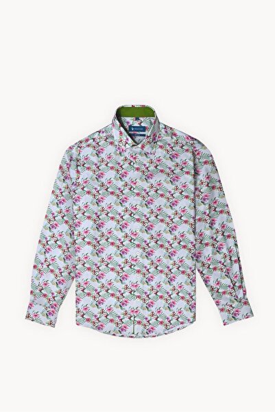 Braiconf Casual tailored shirt with classic print Multicolor