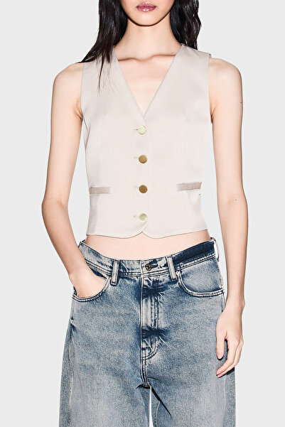 Armani Exchange Chain Detail Regular Fit V-Neck Vest Vest Xw001954 Af21553 U6223