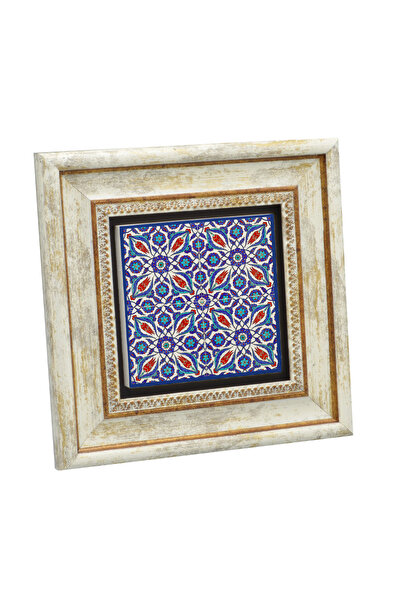 Sadrazam Ottoman Iznik Tulip Tile Pattern B Printed Natural Stone Table 20X20...