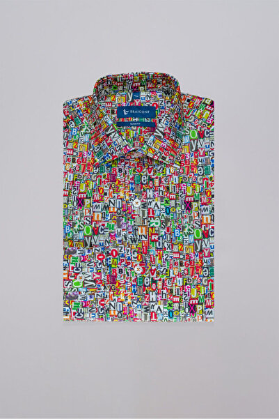 Braiconf Multicolor fitted printed shirt