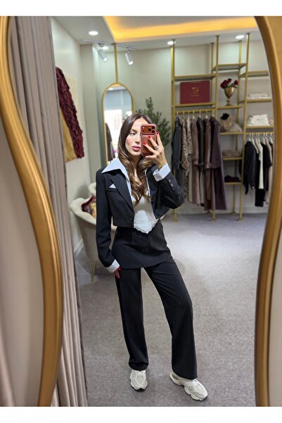 RAVİ Shirt Detailed Design Jacket Pants Set