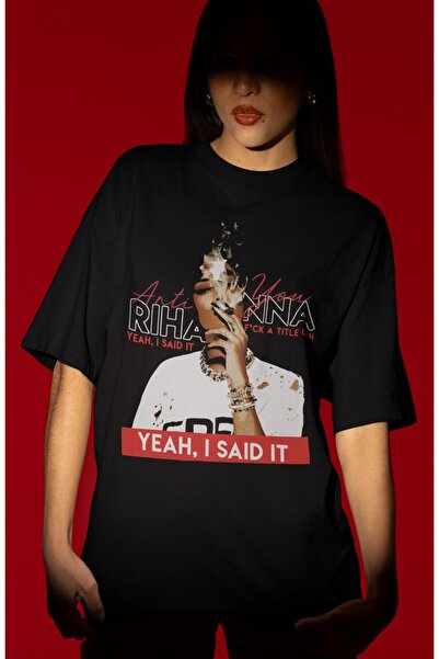 SEVBANO تي شيرت بتصميم Rihanna Singer مطبوع للجنسين مقاس كبير