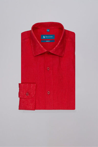 Braiconf Red fitted printed shirt