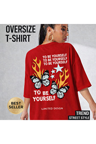 MARKATEM Γυναικείο λευκό μπλουζάκι oversize – με στάμπα στην πλάτη, γραφικό σ...