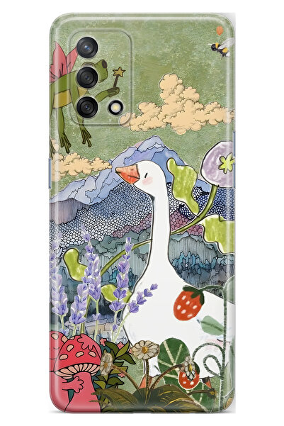 FLAMENKO حافظة هاتف شفافة متوافقة مع هاتف اوبو A74 بتصميم كاز آند نيتشر D منقوش