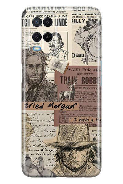 FLAMENKO حافظة هاتف شفافة متوافقة مع هاتف أوبو A54 ويسترن منقوش