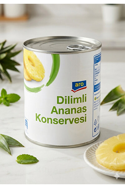 Aro Dilimli Ananas Konservesi 820 gr (Süzme Ağırlık 490 gr)
