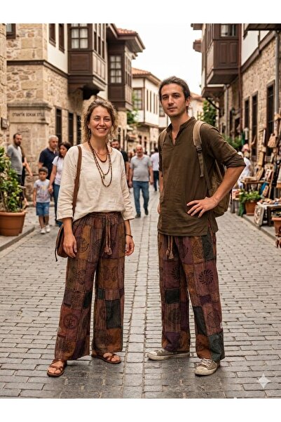 AYASOFYA OTANTIK Unisex Nepal Ethnic Authentic Elastic Waist Casual Hippie Bo...