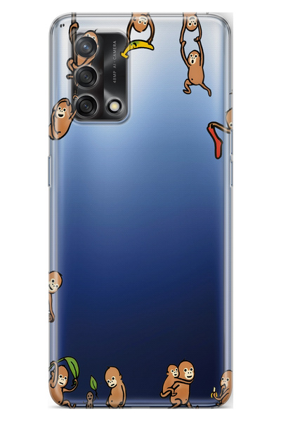 FLAMENKO حافظة هاتف شفافة متوافقة مع هاتف أوبو A74 مونيز منقوش