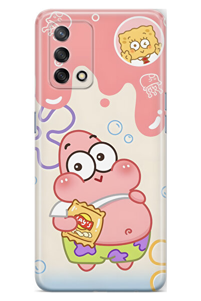 FLAMENKO حافظة هاتف شفافة متوافقة مع هاتف OPPO A74 بنمط باتريك ستار