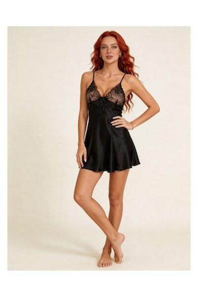 OEM Juliette Sexy Lingerie, Floral Lace Babydoll, Black, M