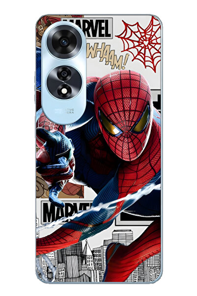 FLAMENKO حافظة هاتف شفافة متوافقة مع هاتف أوبو A60 سوبر هيرو منقوش