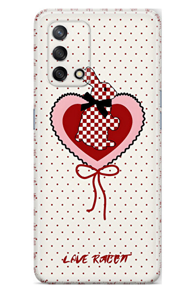 FLAMENKO حافظة هاتف شفافة متوافقة مع هاتف اوبو A74 باللون الأحمر بنقش مربعات ...