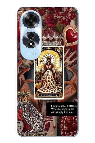 FLAMENKO حافظة هاتف شفافة متوافقة مع هاتف اوبو A60 من نوع Empress Queen Tarot...