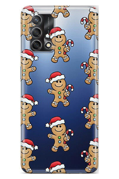 FLAMENKO حافظة هاتف شفافة متوافقة مع هاتف أوبو A74 جيلدريت كوكي منقوش