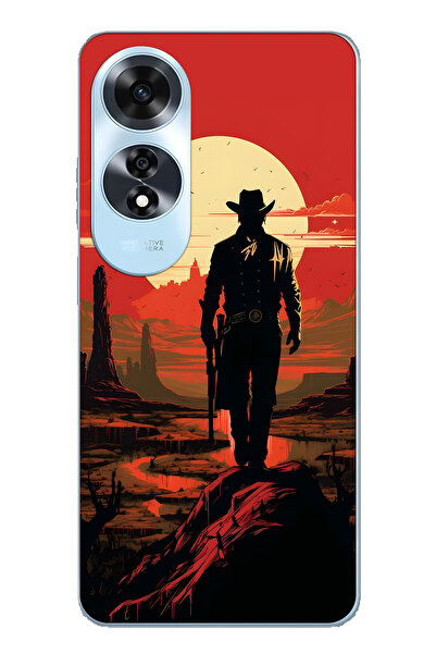 FLAMENKO حافظة هاتف شفافة متوافقة مع هاتف اوبو A60 كاوبوي غوين سيت منقوش