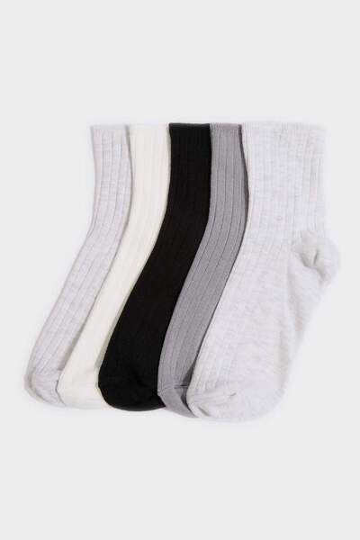DeFacto Γυναικείες άνετες ελαστικές κάλτσες 5-τεμαχίων Βαμβάκι τεμαχίων H0958...