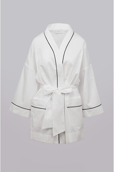 Braiconf White Cotton bathrobe