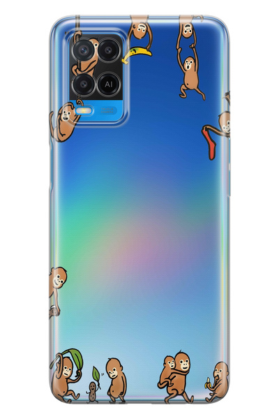 FLAMENKO حافظة هاتف شفافة متوافقة مع هاتف أوبو A54 مونيز منقوش