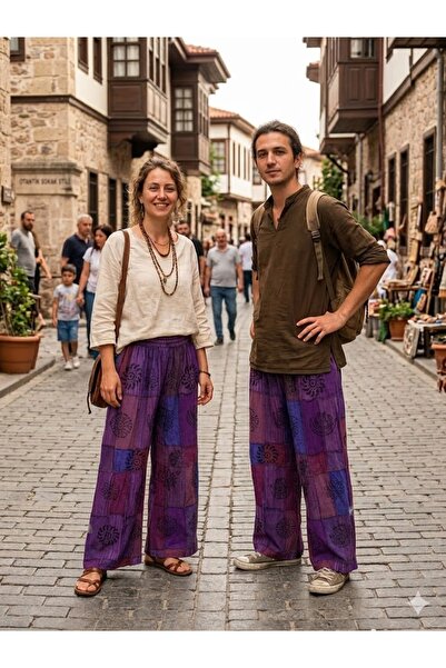 AYASOFYA OTANTIK Unisex Nepal Ethnic Authentic Elastic Waist Casual Hippie Bo...