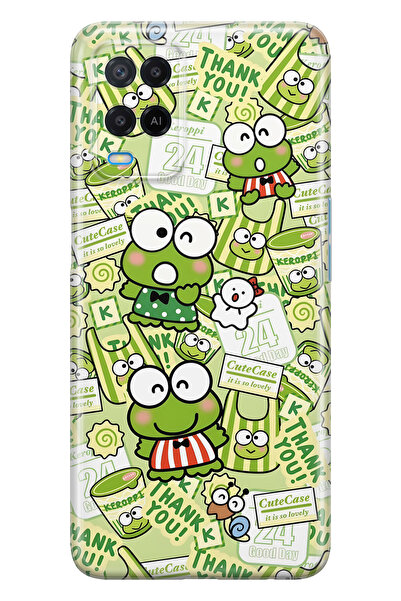 FLAMENKO حافظة هاتف شفافة متوافقة مع هاتف اوبو A54، تصميم لطيف على شكل ضفدع م...