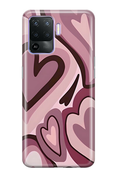 FLAMENKO حافظة هاتف شفافة متوافقة مع هاتف اوبو رينو 5 لايت باللون الأحمر الدا...