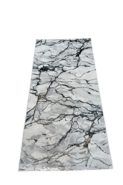 Bella Modern Marble Rug Silver Grey 60x150 cm for Hallway, Bedroom or Living ...