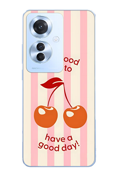 FLAMENKO حافظة هاتف شفافة متوافقة مع هاتف أوبو رينو 11F 5G من طراز كيريز منقوش