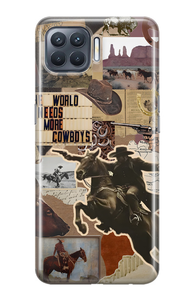 FLAMENKO حافظة هاتف شفافة متوافقة مع هاتف اوبو رينو 4 لايت كاوبوي ويسترن كولا...