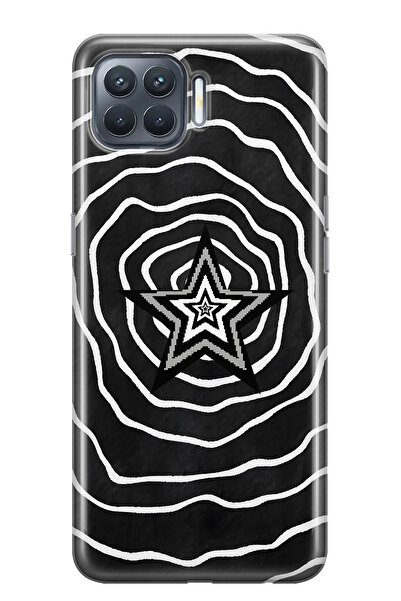 FLAMENKO حافظة هاتف شفافة متوافقة مع هاتف أوبو رينو 4 لايت باللونين الأسود وا...