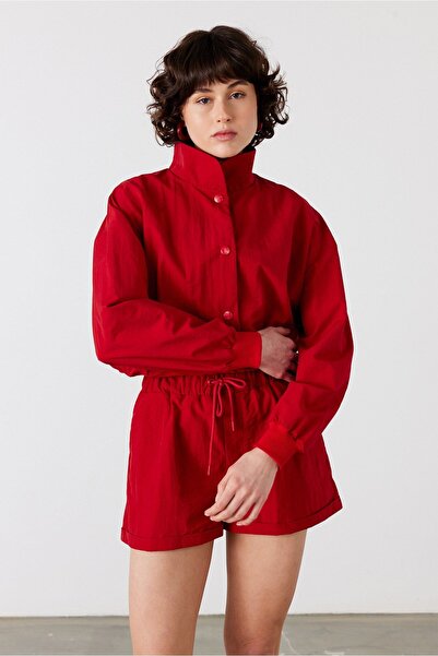 FACETTE Motion Paraşüt Ceket Şort Takım Kırmızı