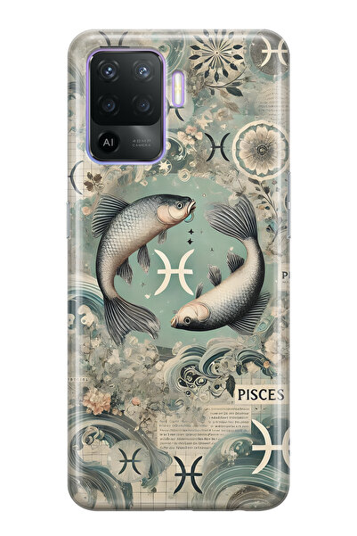 FLAMENKO حافظة هاتف شفافة متوافقة مع هاتف أوبو رينو 5 لايت فيش بوكس منقوش