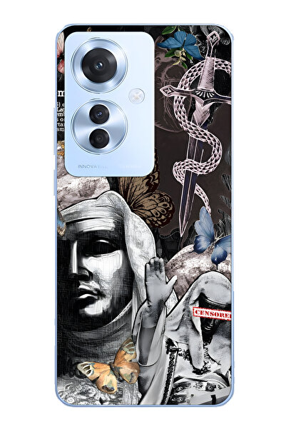 FLAMENKO حافظة هاتف شفافة متوافقة مع هاتف أوبو رينو 11F 5G من طراز جوثيك بترف...