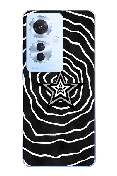 FLAMENKO حافظة هاتف شفافة متوافقة مع هاتف اوبو رينو 11F 5G باللونين الأسود وا...